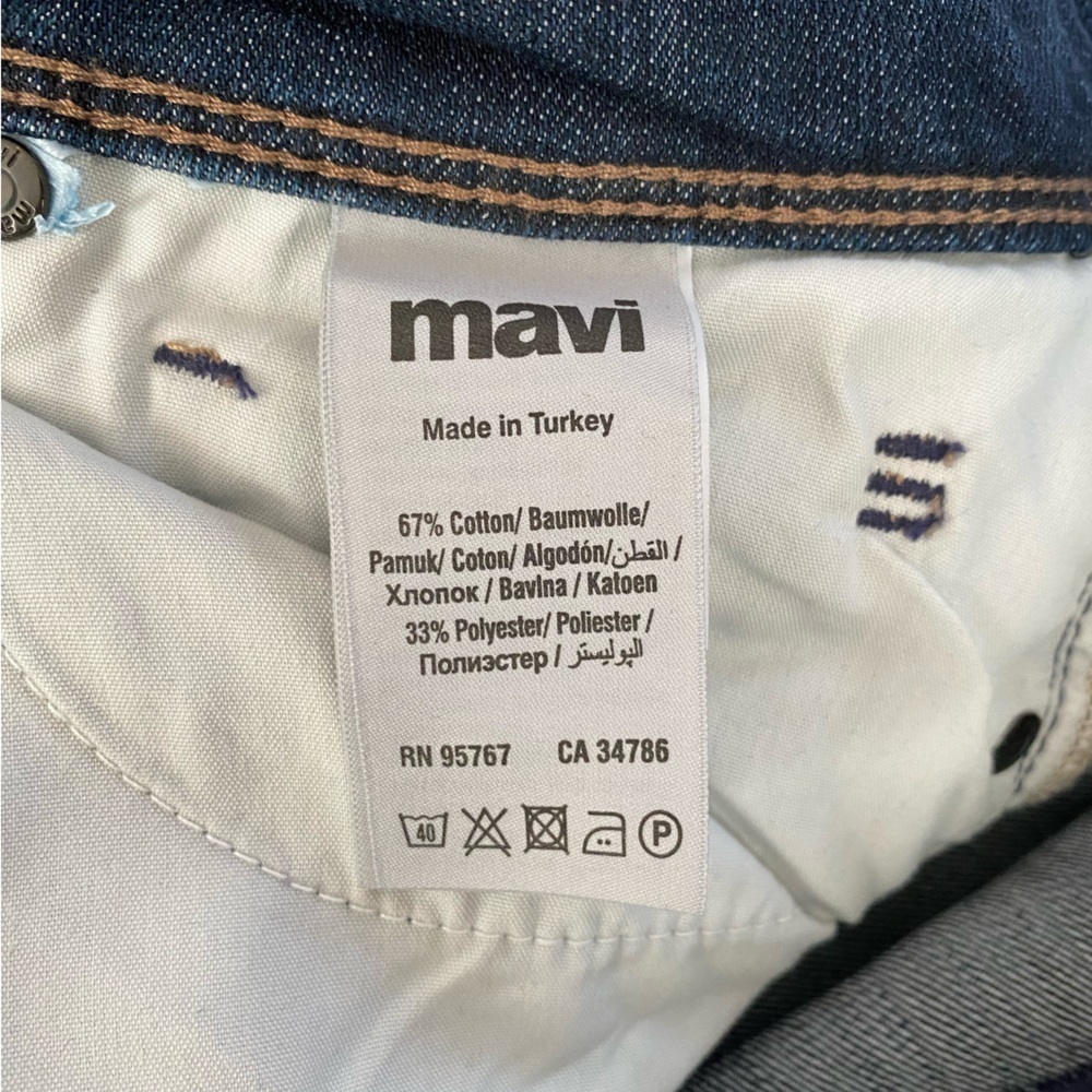 Mavi Molly Mid-Rise Classic Bootcut Denim Jeans Size 28 / 30, Dark Wash - Picture 7 of 11